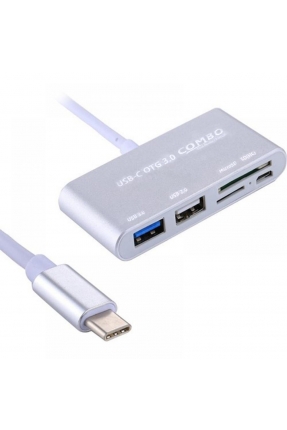 POWERMASTER USB TYPE C TO OTG COMBO USB 3.0 HUB+KART OKUYUCU