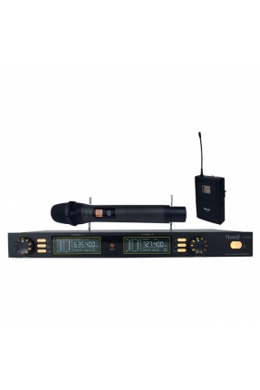 ROOF R-202 1 EL + 1 YAKA UHF TELSİZ MİKROFONU (RACK PANEL)